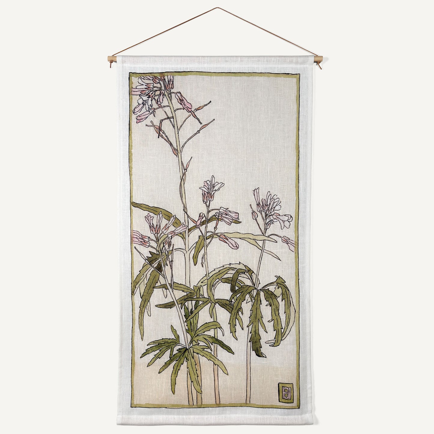 Pink flowers, tapestry